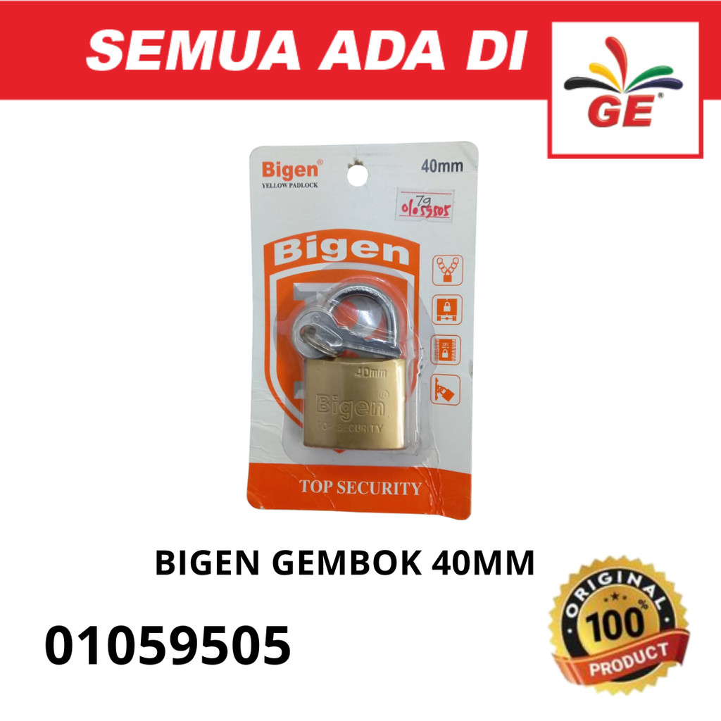 BIGEN GEMBOK KUNING 40 MM / YELLOW PADLOCK BIGEN 40 MM - 01059505