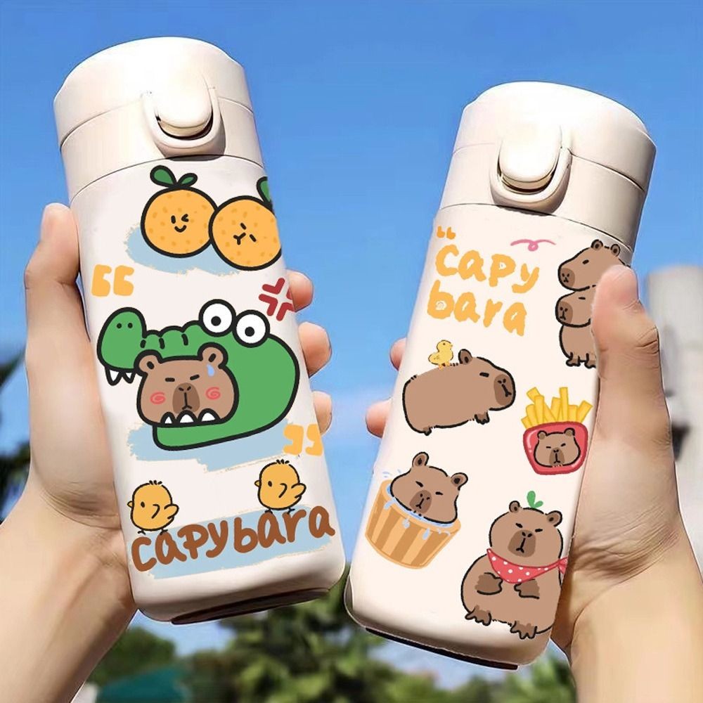 

Stainless Steel Capybara Insulated Water Bottle 420ML Cartoon Students Thermal Cup Leakproof Large Capacity
