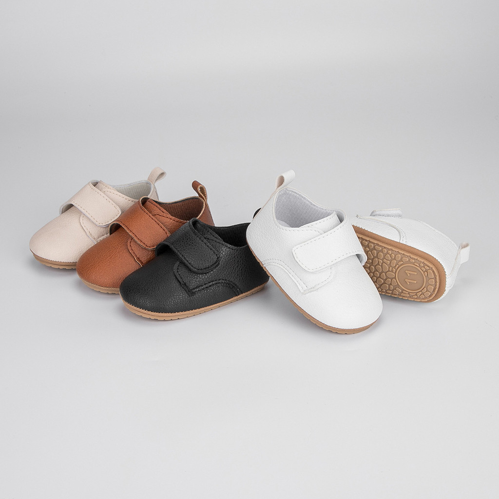 Newborn Baby Shoes Baby Boy Girl Shoes Classic Leather Rubber Sole Anti-slip Toddler First Walkers I