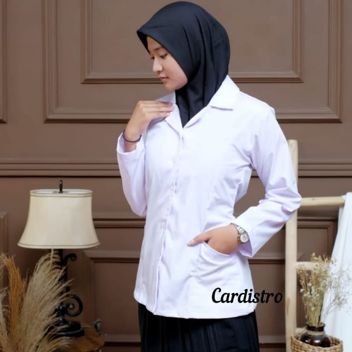 PL74V Baju Dinas Putih wanita Baju Putih PNS/ASN, Baju Putih Guru, Baju PPL, PDH, Perawat, Bidan