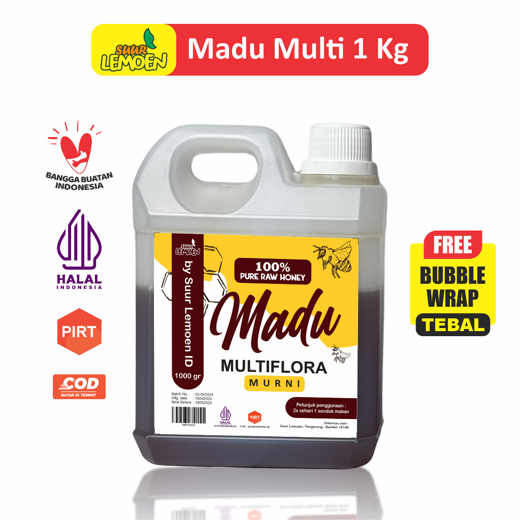 

Suur Lemoen Madu Murni Multiflora Super 1KG - Natural Raw Honey - Madu Asli Tanpa Campuran herbal4