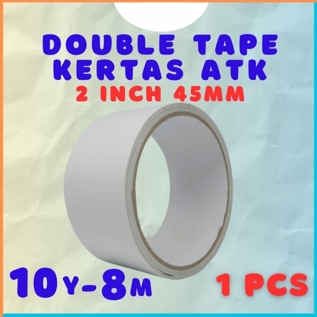 

Double Tape Kertas ATK Paper Doubletape 2 inch " 45mm 8m 45 mm 8 Meter Double Side Tape Kertas Solasi Bolak Balik 45mm x 10 Yard Bukan Nachi