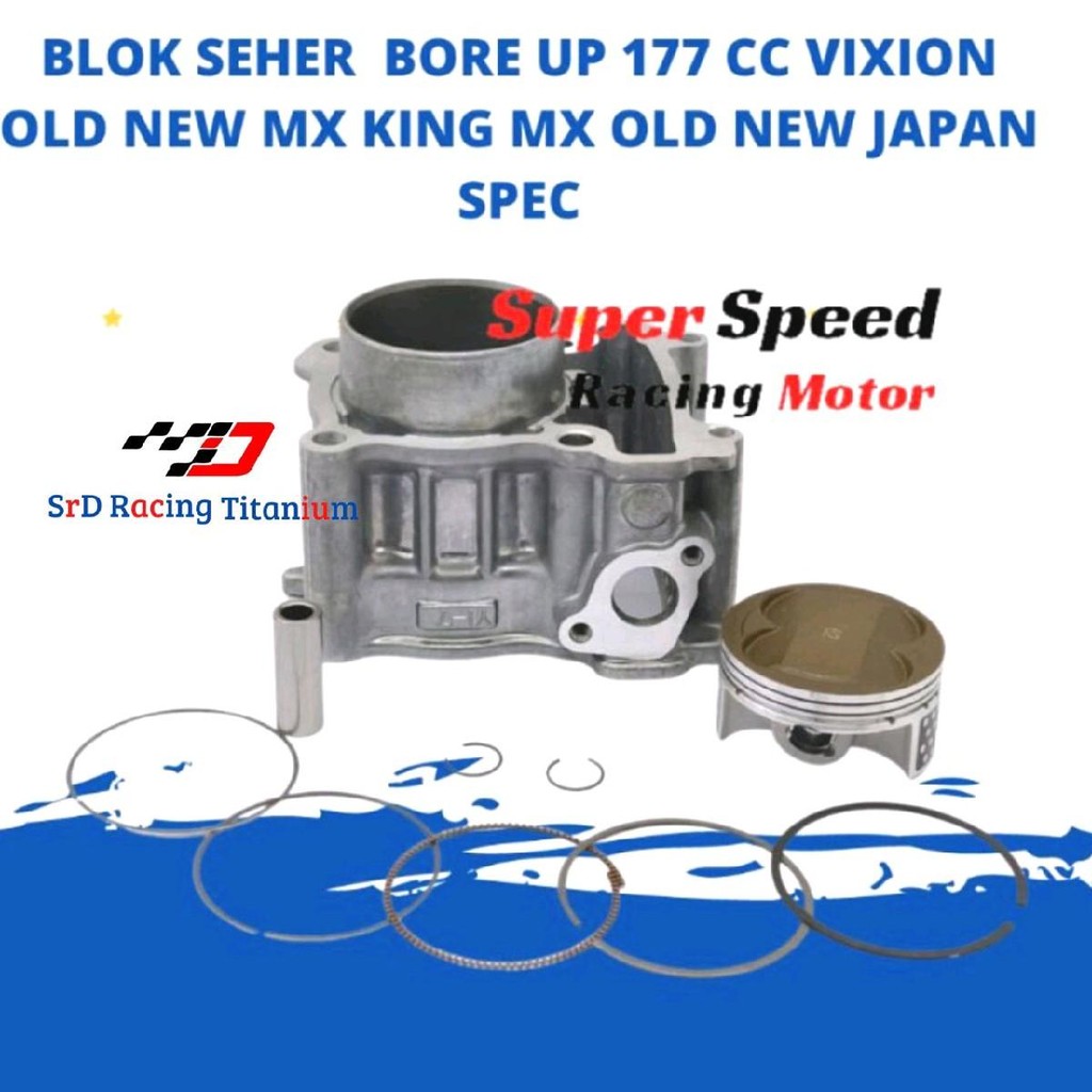 Blok Seher Bore Up Vixion Old 62mm vs New MX Old New MX King 177cc ESF Japan Standard