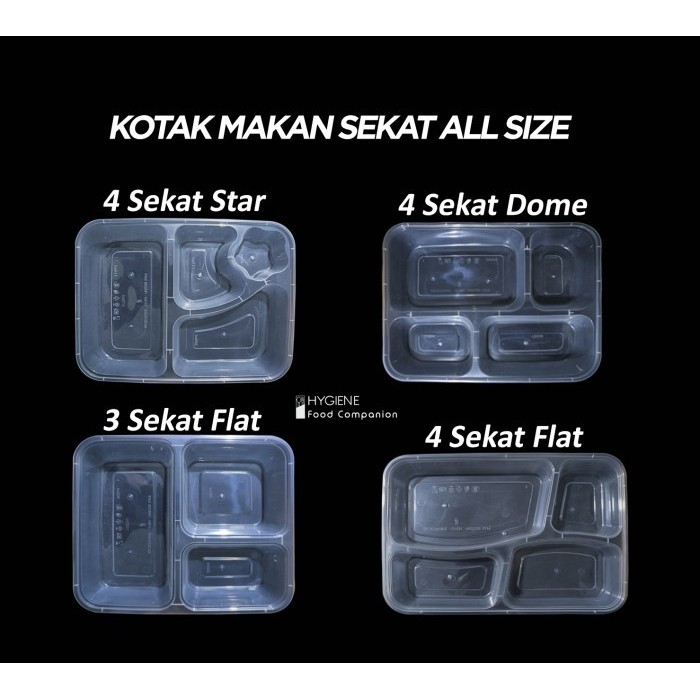 Thinwall Bento Sekat 3 Plastik - Food Container Bento Thinwall