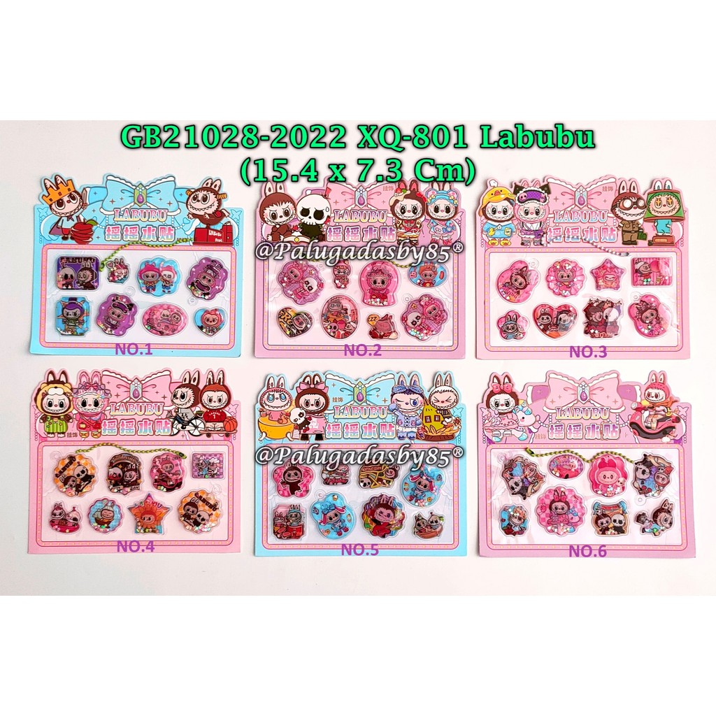 

(1 Set) Sticker Labubu Timbul Air 18.5 x 9 Cm / Sticker Viral / Sticker GXIMP GB21028-2022 XQ-801