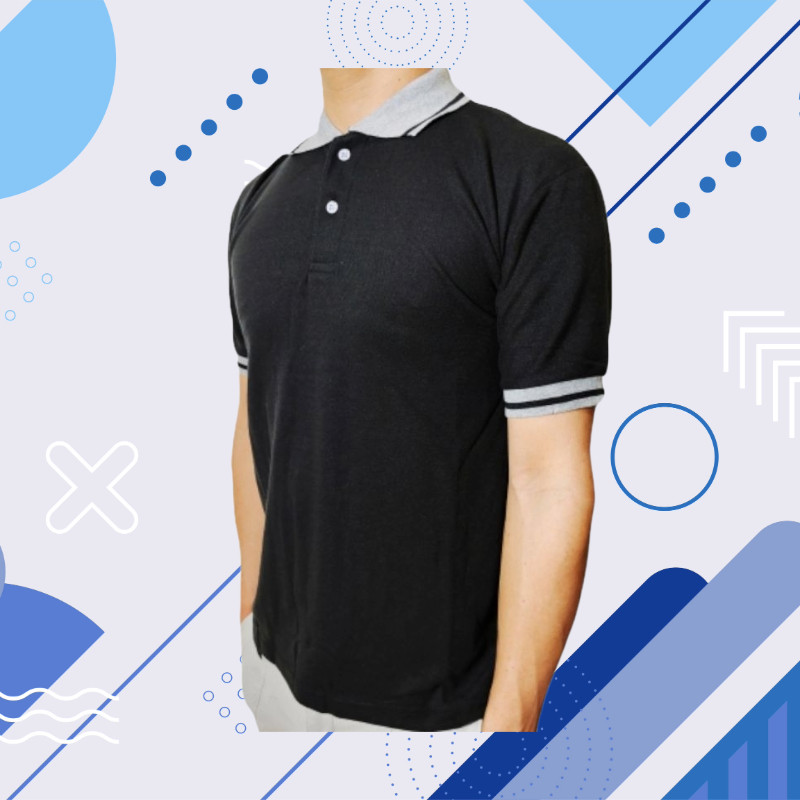 KAOS POLO SHIRT LENGAN PENDEK KERAH KOMBINASI BAJU PRIA WANITA POLOS WARNA HITAM PUTIH COKLAT KUNING