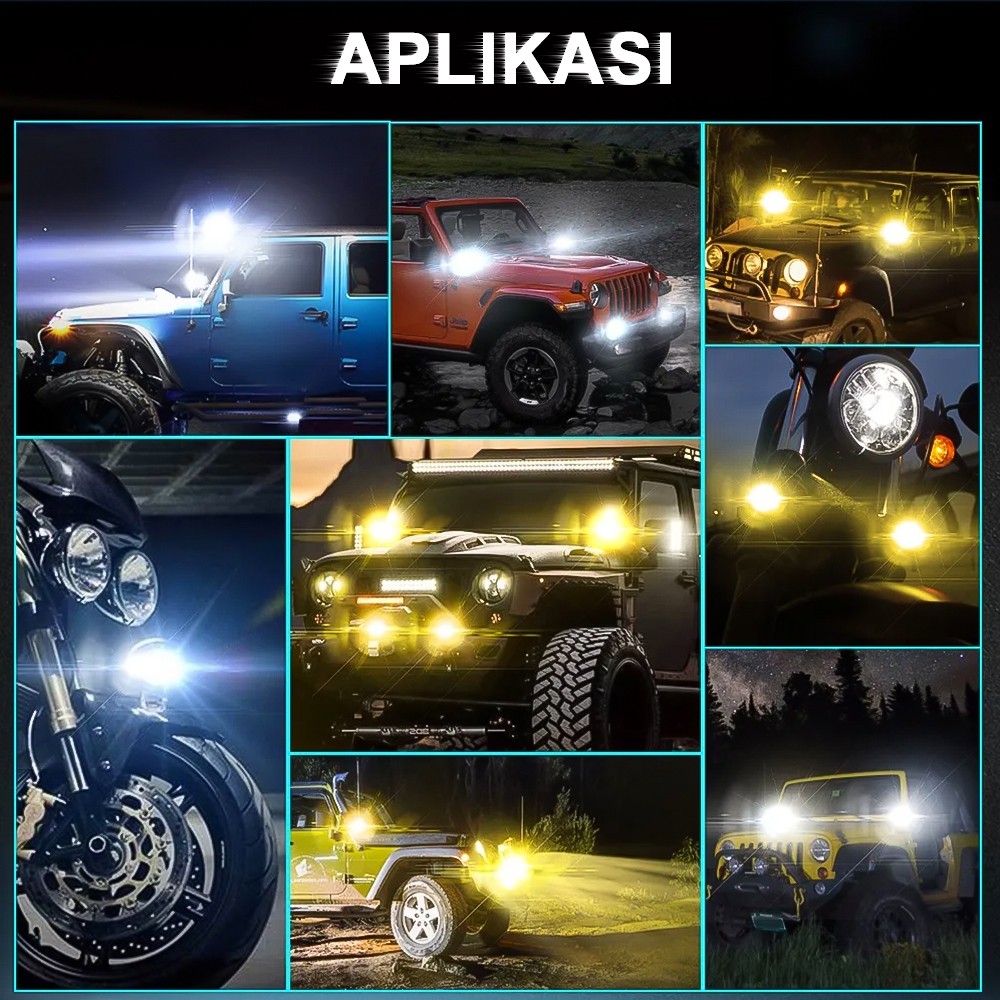 YTY FREE SAKLAR12V / 24V Lampu Sorot Tembak Mobil Lampu LED Tembak Sorot D3 SQL Lampu Tembak Sorot