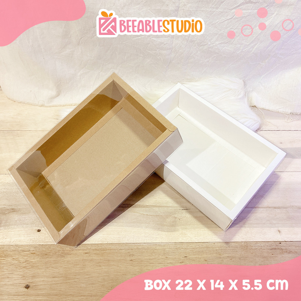 

Box Selop 22x14x5.5cm Kemasan Souvernir Bahan Craft Tutup Mika