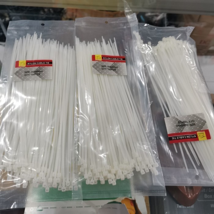 

Kabel Ties 20cm PUTIH 100pcs Nylon Cable Tie 3 x 200 mm 20 cm