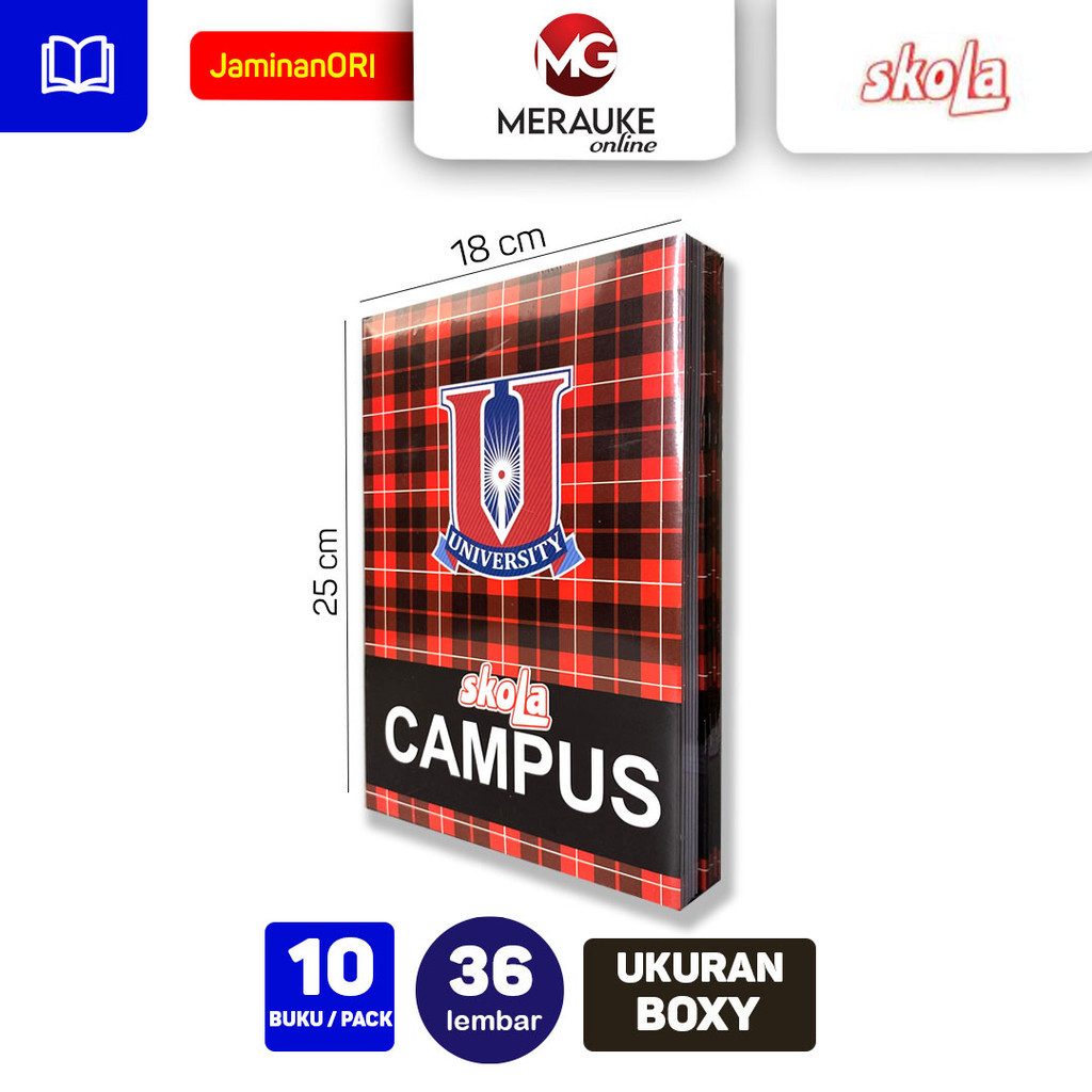 

Buku Tulis Campus SKOLA 36 Lembar (1 Pack Isi 10 Buku)