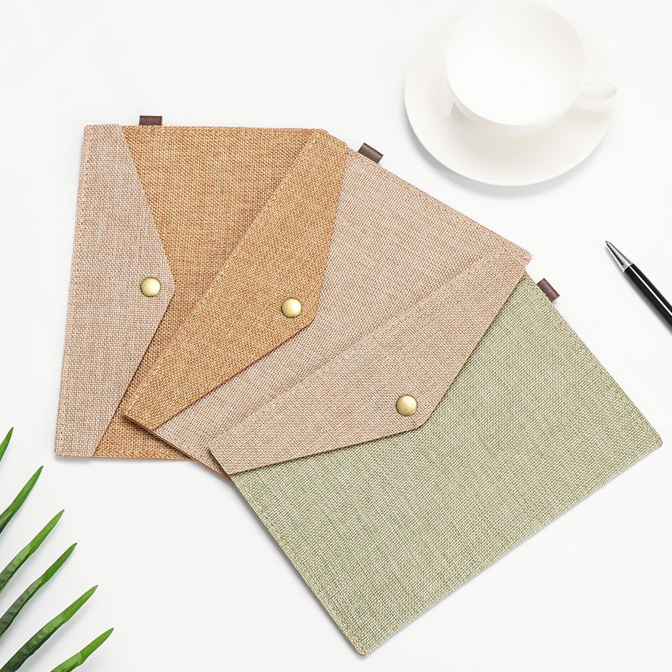 

1PC A4/A5 Imitation Linen Big Capacity Document Bag Simple Canvas Felt File Bag Briefcase File Folders Office School Supplies