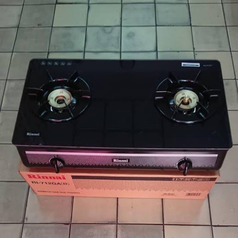 Kompor Gas Rinnai RI 712GA(B) RI 712 GA RI 712 GAB Kompor Gas Kaca