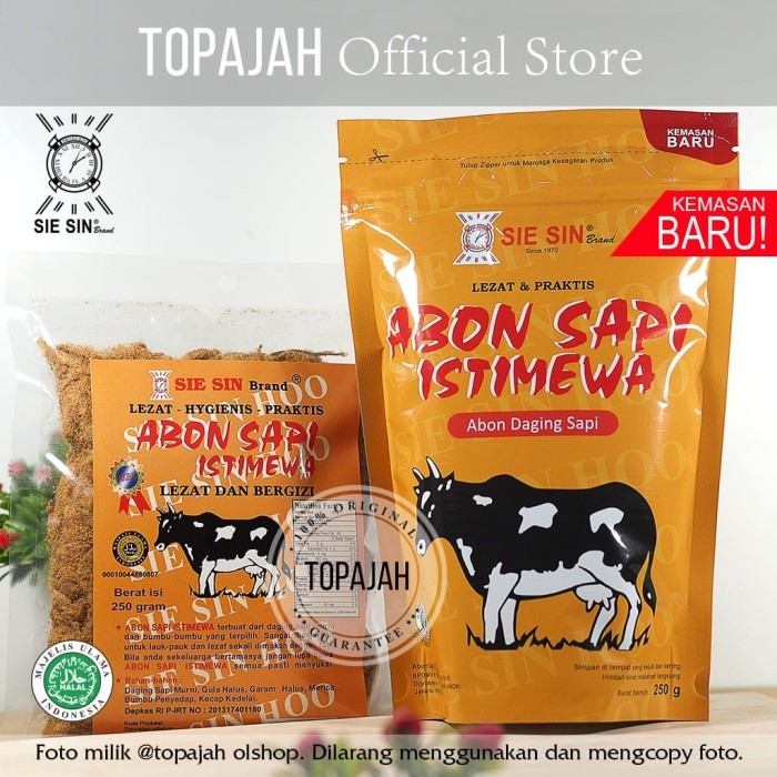 

Abon sapi spesial polos/bawang “SIE SIN” 250gr HALAL - abon polos