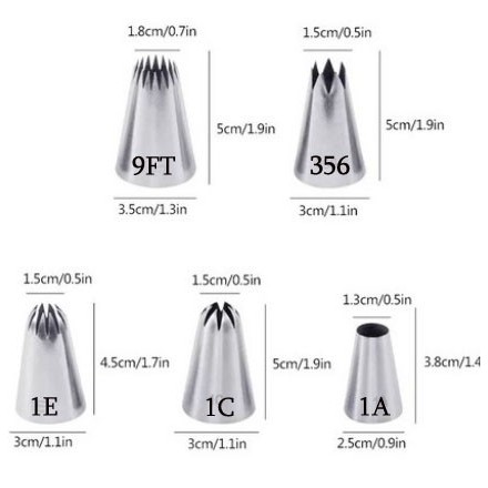 ✨NEW✨ -SPECIAL SPUIT 4PCS SET #9FT #356 #1E #1A NOZZLE BESAR JUMBO PIPING KUE - 1A