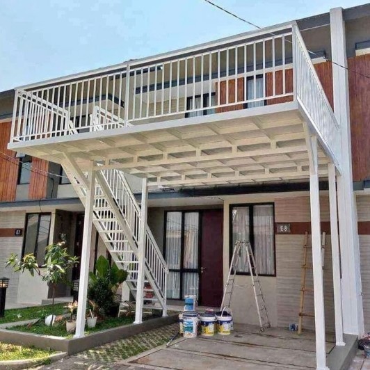 kanopi mezanin minimalis rangka besi hollow galvanis