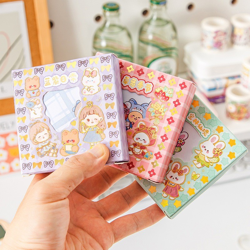 

VT - (100pcs) Stiker Lucu Model Kartun Korea DIY Design Dekorasi Buku Scrapbook Handbook STK2004