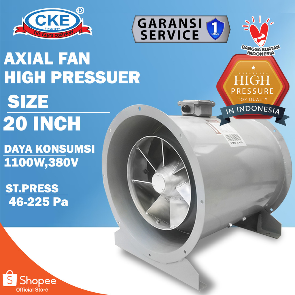 Axial Fan Direct High Pressure / Axial Fan Bifurcated Mix Blower 20 Inch 380V