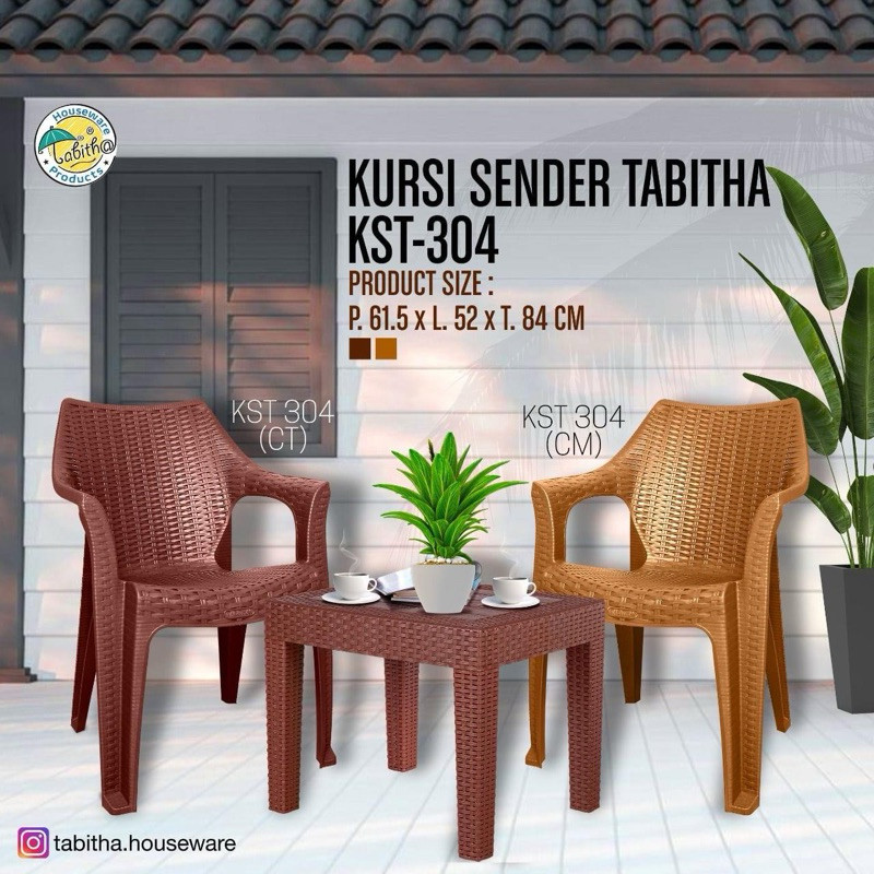 KURSI ROTAN KURSI SANTAI ROTAN ANYAMAN TABITHA KURSI SANTAI KURSI TAMAN