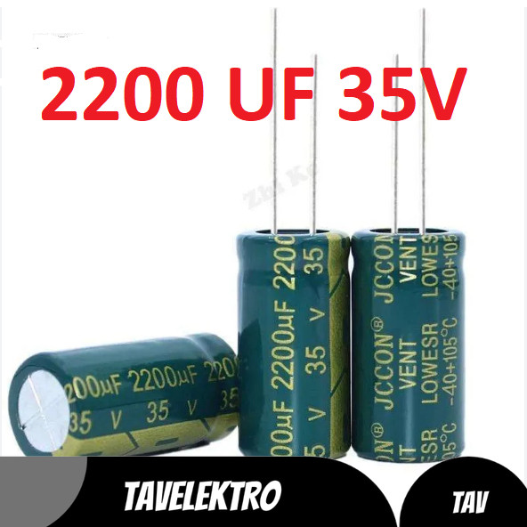 Kapasitor Capacitor ELCO Polar 2200uf 35v 2200 uf 35 V 2200 mikro 35 volt -Tavelektro