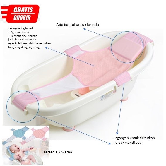 Baby Bather Jaring Bak Mandi Bayi Baru lahir Agar Tidak Terjatuh Tempat Mandi Bayi Baru Lahir Jaring