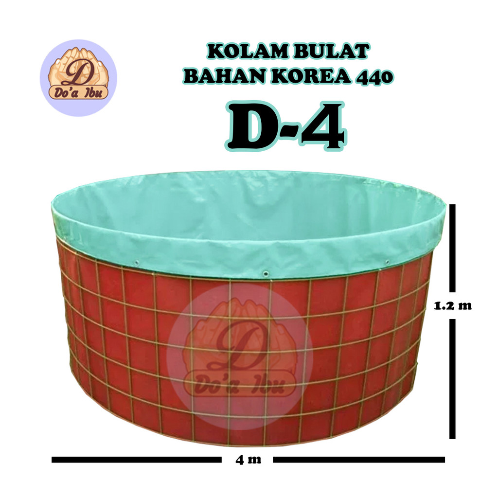 Terpal Kolam Bundar || Bulat || Bahan Korea 440 || Tidak Mudah Robek | Medium | D-4 | Garansi
