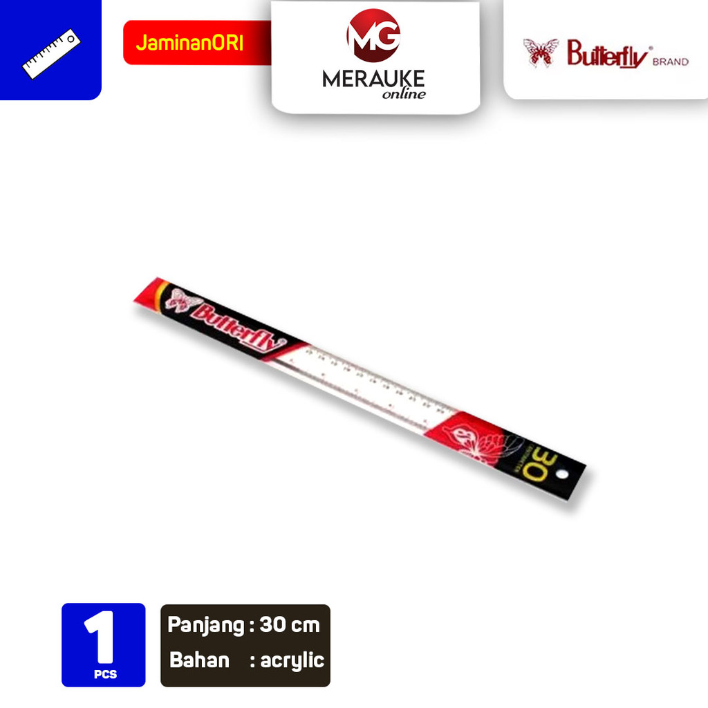 

Penggaris Butterfly 30 cm (Satuan)