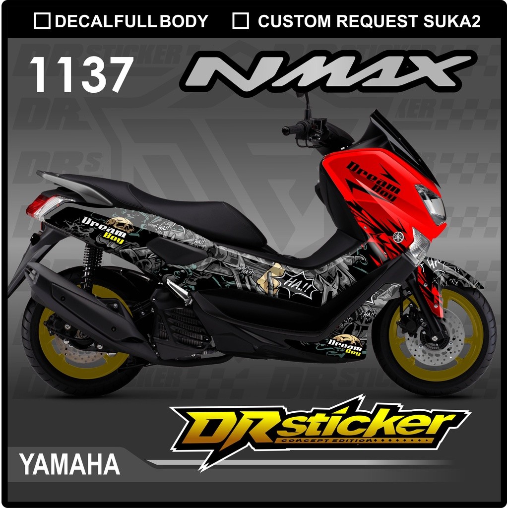 Decal sticker motor / decal nmax tengkorak skull / sticker nmax 2019 full body