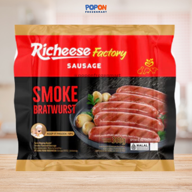 

Richeese Smoke Bratwurst 360 Gr / Sosis Bratwurst Richeese Factory