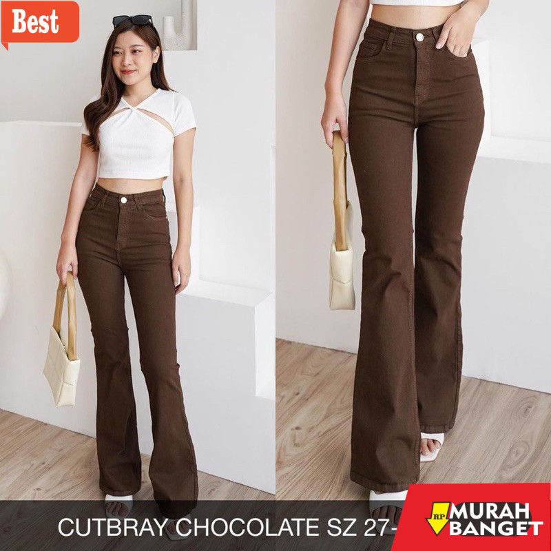celana jeans wanita terbaru Celana Highwaist Cutbray Stret Wanita Import Celana Jeans Wanita Kekinia
