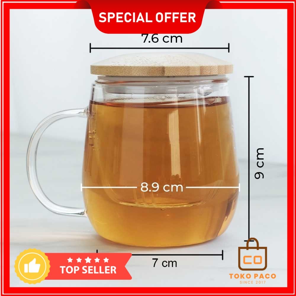Harga Jujur One Two Cups Gelas Cangkir Teh Tea Cup Mug with Infuser Filter - C225