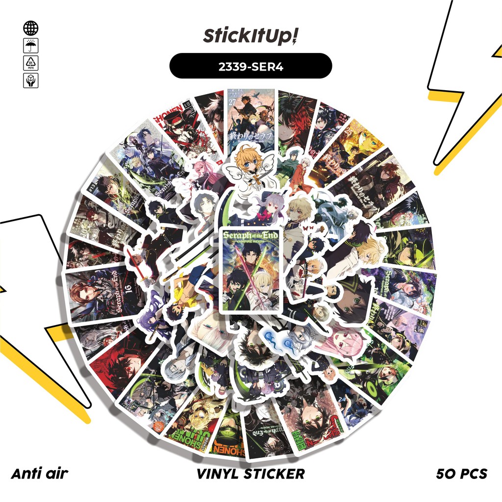

COD✨ 50 Pcs Sticker Pack ANIME SERIES SERAPH OF THE END CHAR MIX 04 Lucu Aesthetic Vynil Waterproof untuk Freebies Sticker Buku Journal Casing HP Laptop