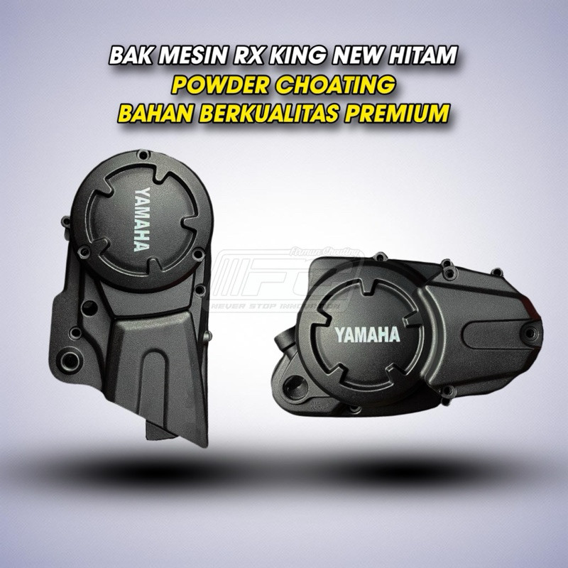 BAK MESIN RX KING NEW HITAM DOFF POWDER CHOATING LIS PUTIH NON ORIGINAL BERKUALITAS (Sepasang)
