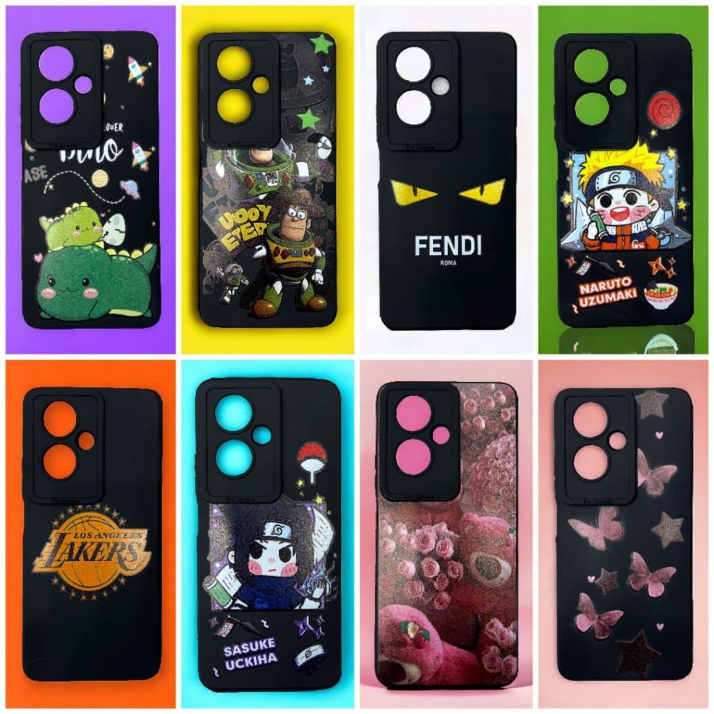 Case Motif iPhone X  XS  XR  XS MAX Soft Case Pro Camera Macaron Big Eye Corak Cewek Motif Cowok