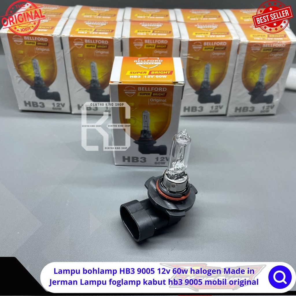 Lampu bohlamp HB3 9005 12v 60w halogen Made in Jerman Lampu foglamp kabut hb3 9005 mobil original