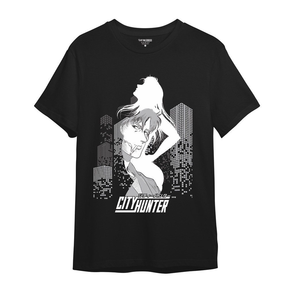 KAOS ANIME CITY HUNTER , Pria & Wanita Bahan Cotton Combed 24'S Tebal  Adem