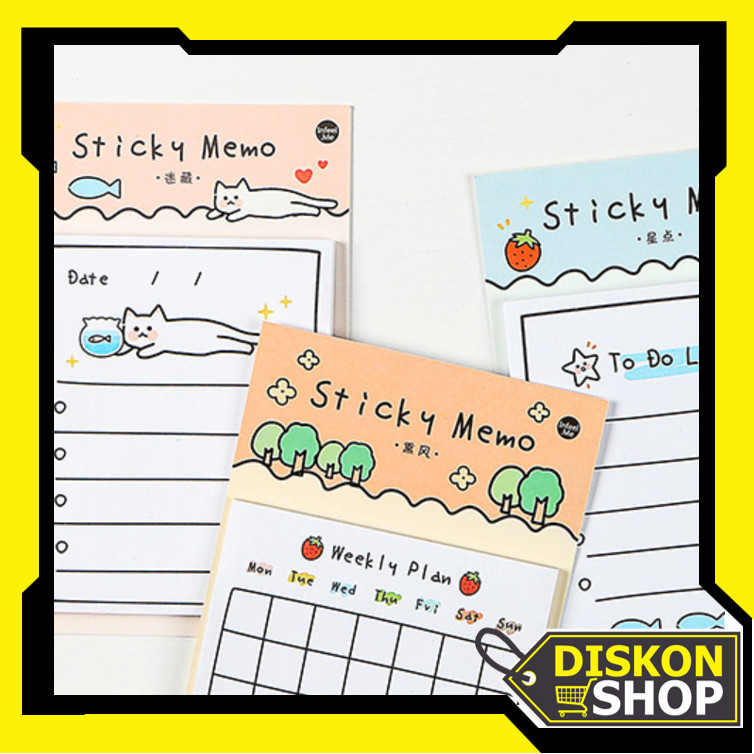 

Diskon Shop - S6381 Sticky Notes Planner Unik / 30 Lembar Memo Aesthetic / Alat Tulis Sekolah Sticky Notes
