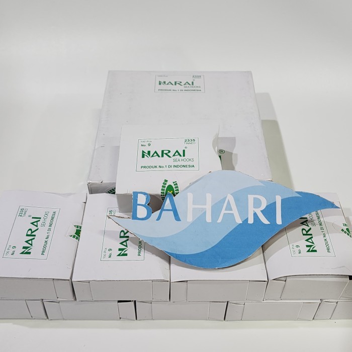 Mata Pancing Narai 2335 No. 8 dan No. 9  (1 kotak isi 1000 mata pancing) - Tidak Ecer