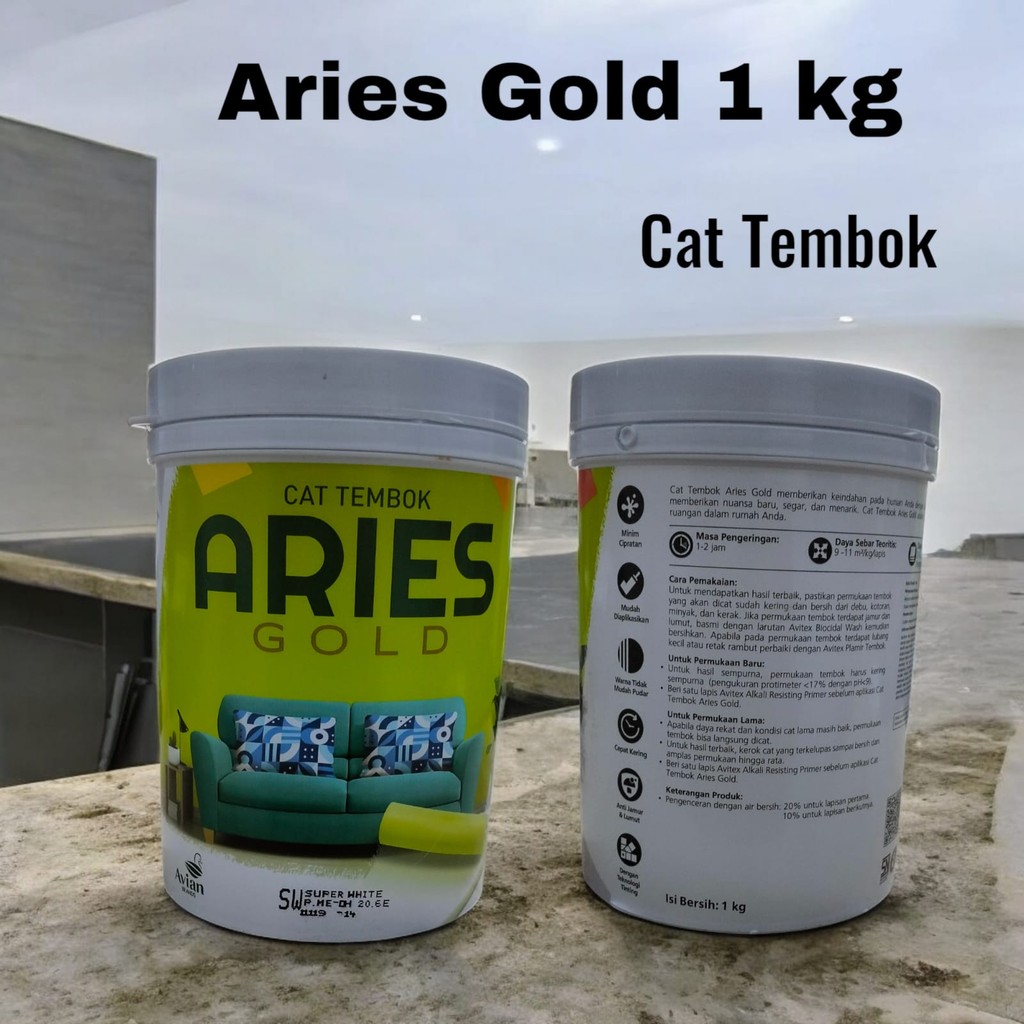 ARIES GOLD 1 KG , CAT TEMBOK AVIAN ARIES 1KG ,CAT ARIES TEMBOK 1 KG, CAT AVIAN EMULSION