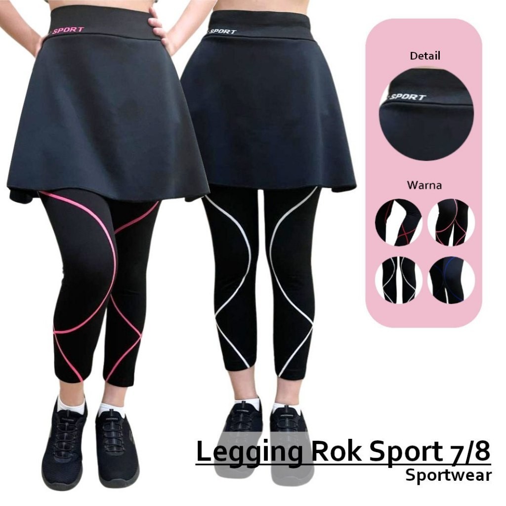 [SALE][HOT] Legging Rok SPORT 7/8 celana rok Celana olahraga wanita Legging senam zumba gym aerobic