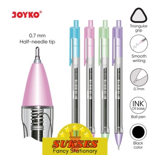 

BALL PEN BP-363 PULPEN PENA JOYKO VOKUS PTL PASTEL TRANSPARANT 0.7 mm