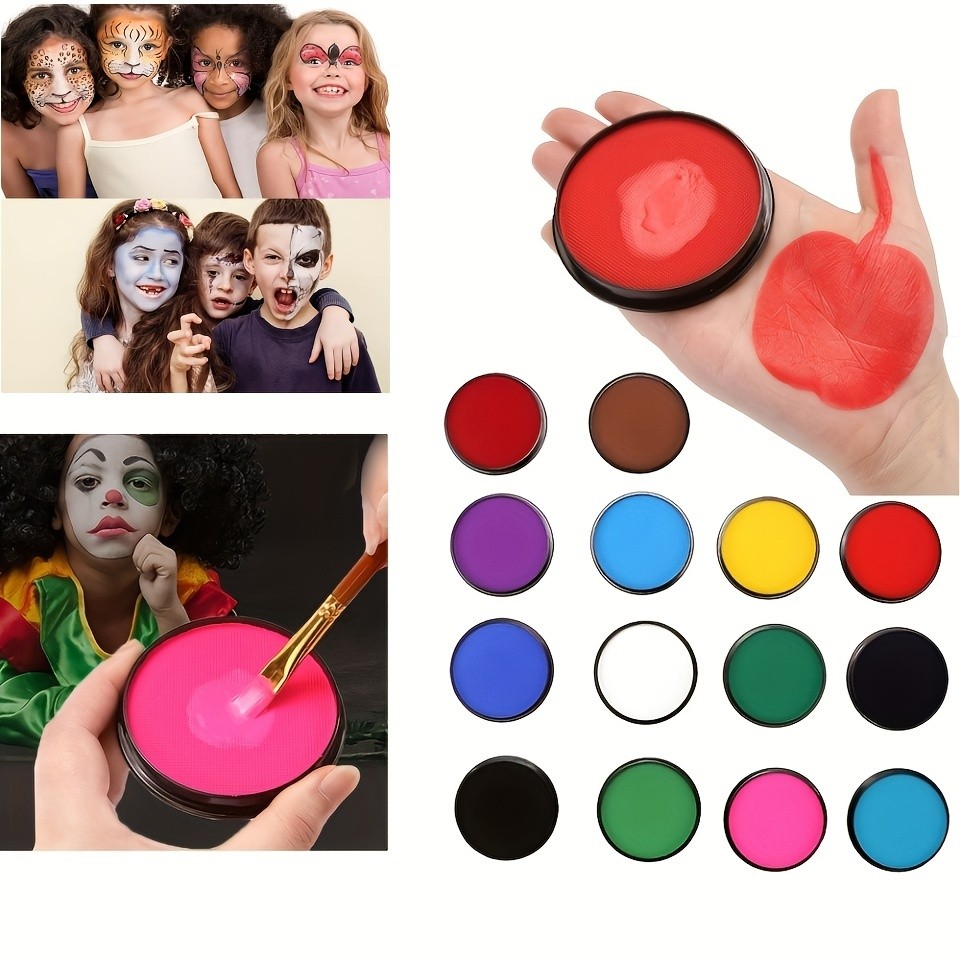 

White & Black Warna Body Face Painting Cat Wajah Painting waterproof Wajah Body Painting Palette