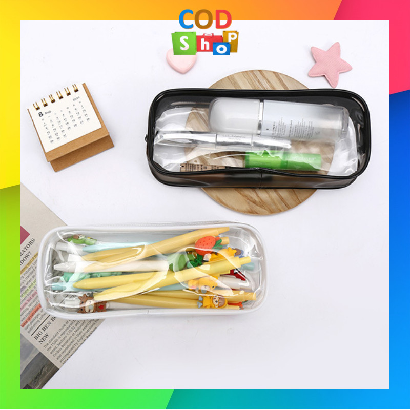 

COD - S6460 Tempat Pensil Transparan Polos / Pouch Serbaguna Aesthetic