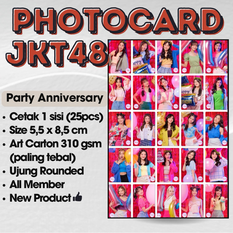 COLLECTIBLE IDOL [25PCS] PHOTOCARD JKT48 TERBARU - PARTY ANNIVERSARY NEW GLOSSY