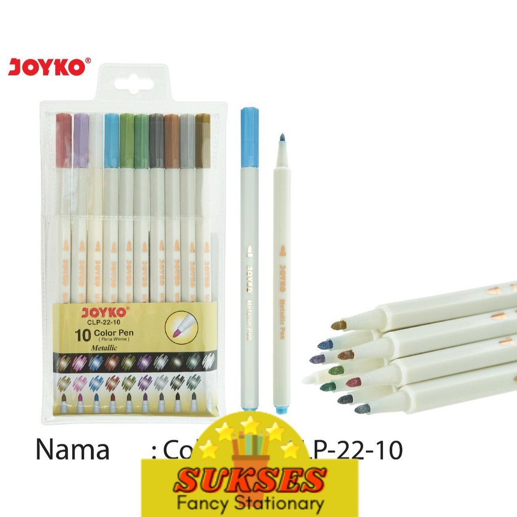 

Color Pen Pulpen Pena Warna Joyko Clp-22-10 Metallic 10 Warna Colors
