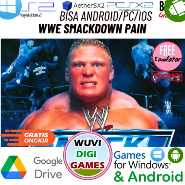 Jual PS2 WWE SmackDown Pain | Bisa di PC / Android / IOS Plus Emulator | Beli 3 Gratis 1 [WuviDigiGa