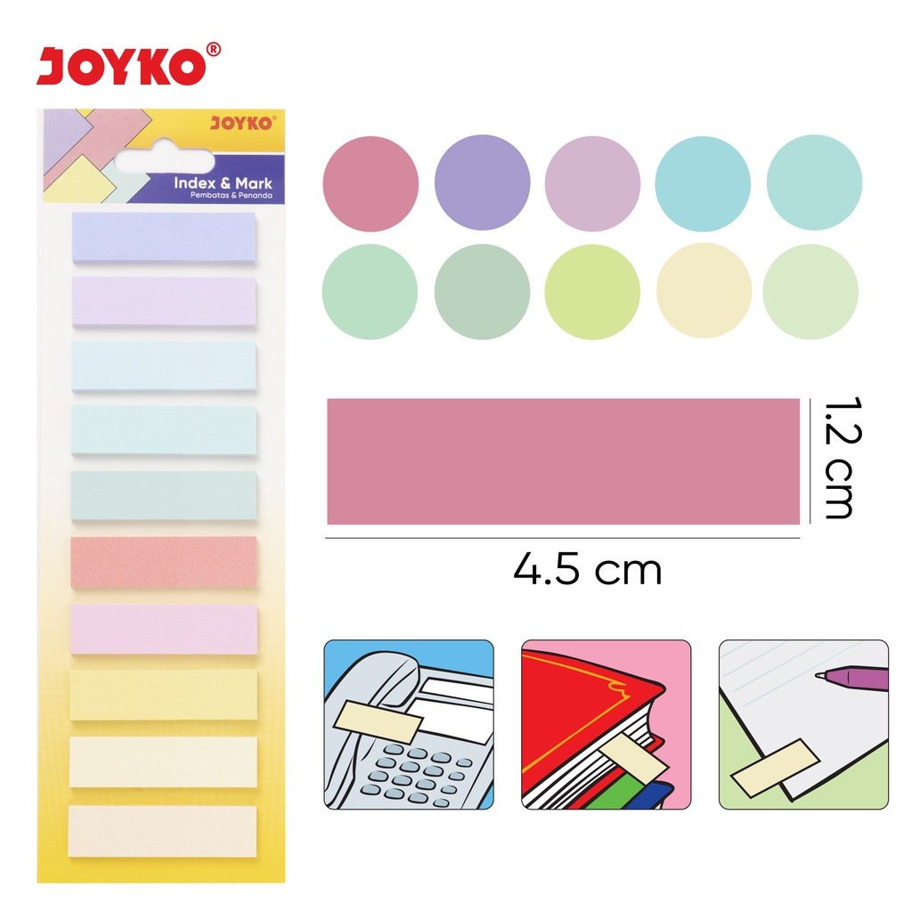 

INDEX MARK JOYKO IM-65 KERTAS | MEMO STICK PENANDA BUKU | PEMBATAS KERTAS | MEMO TEMPEL