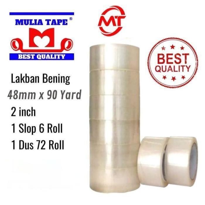 

Lakban Mulia Tape Ukuran 48mm X 90 Yard FULL Kemasan 1 Selop