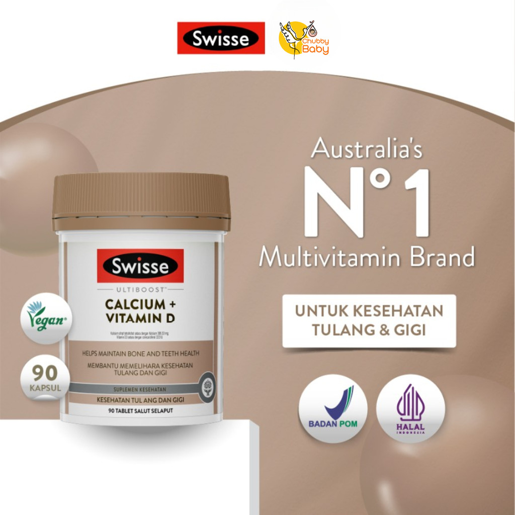 Swisse Ultiboost Calcium & Vitamin D-Suplemen Kalsium Vit D3