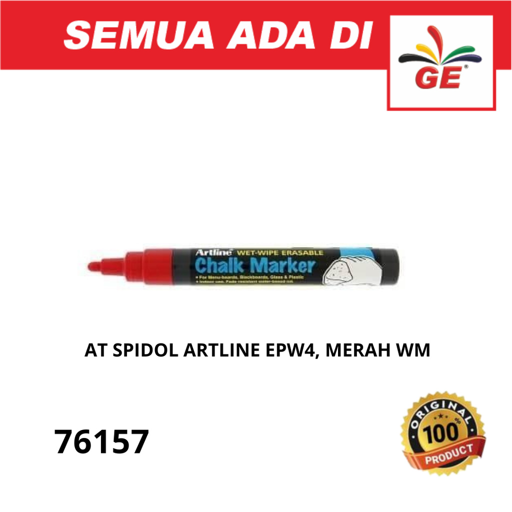 

Spidol Chalk Marker Artline EPW- 4 - Merah - 76157