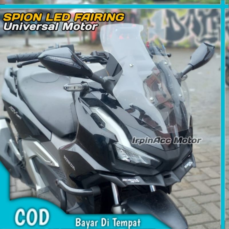 Paket Serpo Adv Plus Spion Spion Belakang LED Sepeda Motor Cermin untuk Honda CBR250R 2011-2013, CBR